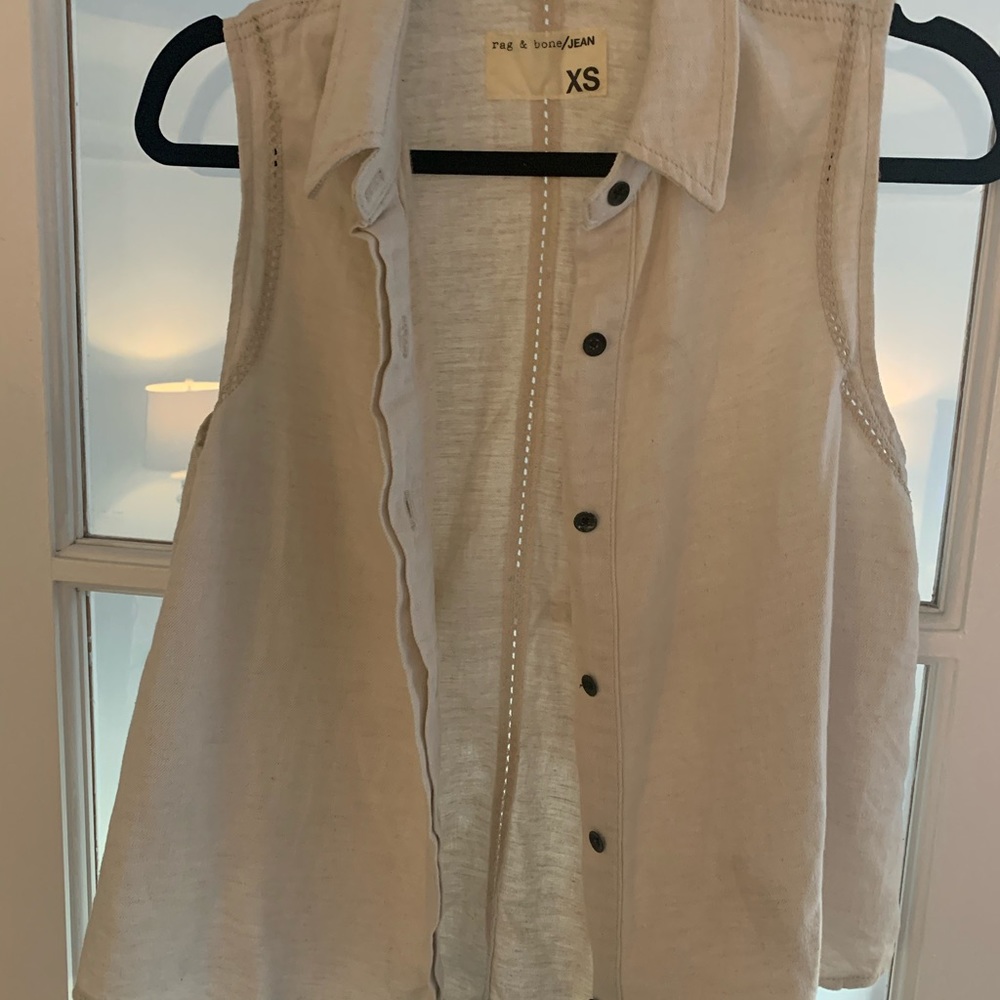 Rag & Bone XS Tan Sleeveless Top